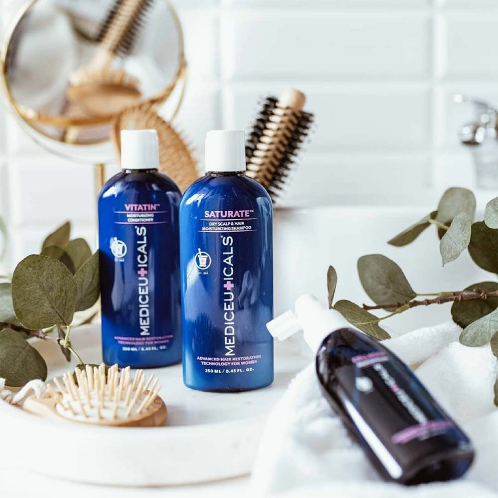 Hoofdhuidproblemen aanpakken? Subliem helpt bij haaruitval, jeuk en roos 2 SATURATE Shampoo - Advanced Hair Restoration Women - Mediceuticals